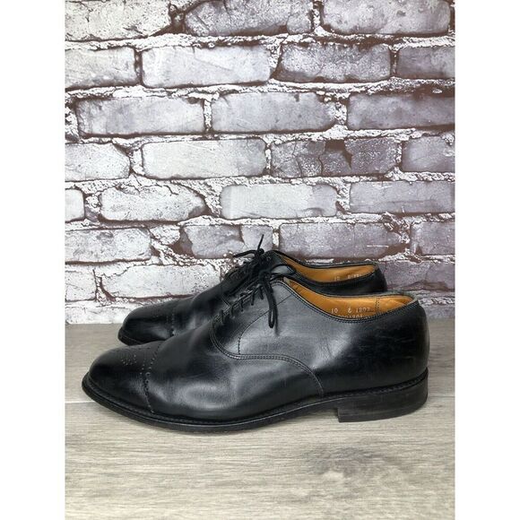 Allen Edmonds Dryden Black Leather Cap Toe Oxfords Brogue Shoes Men Sz 10E US/43 main image 6
